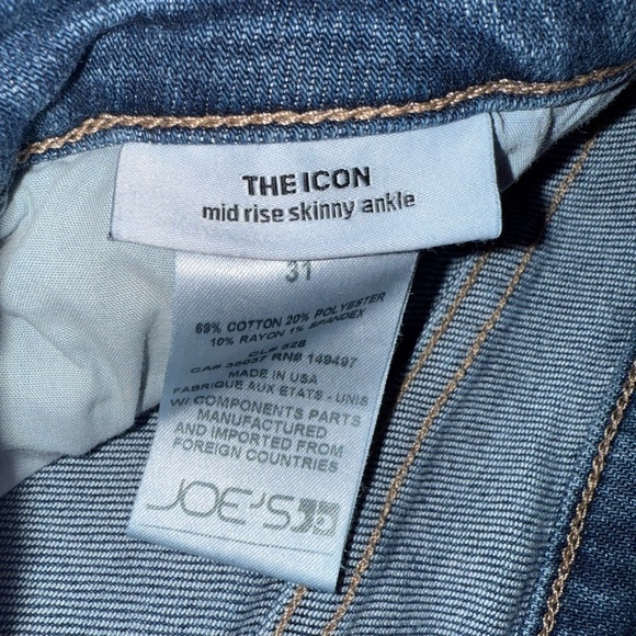 Joe's Jeans MidRIse Ankle Distressed Skinny Jeans/ size 31 - Picture 4 of 4